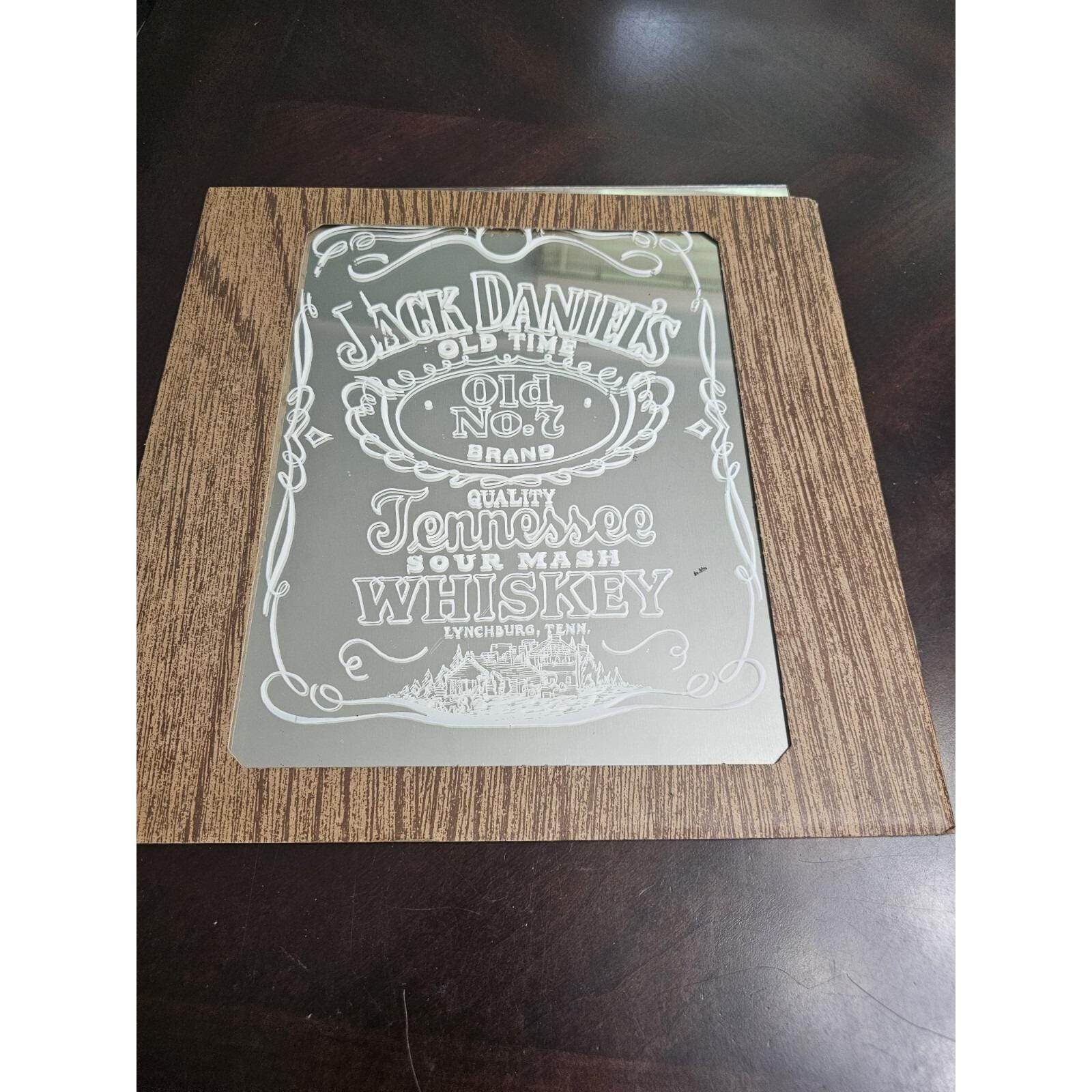 Vintage Jack Daniels Etched Mirror Glass Carnival 12