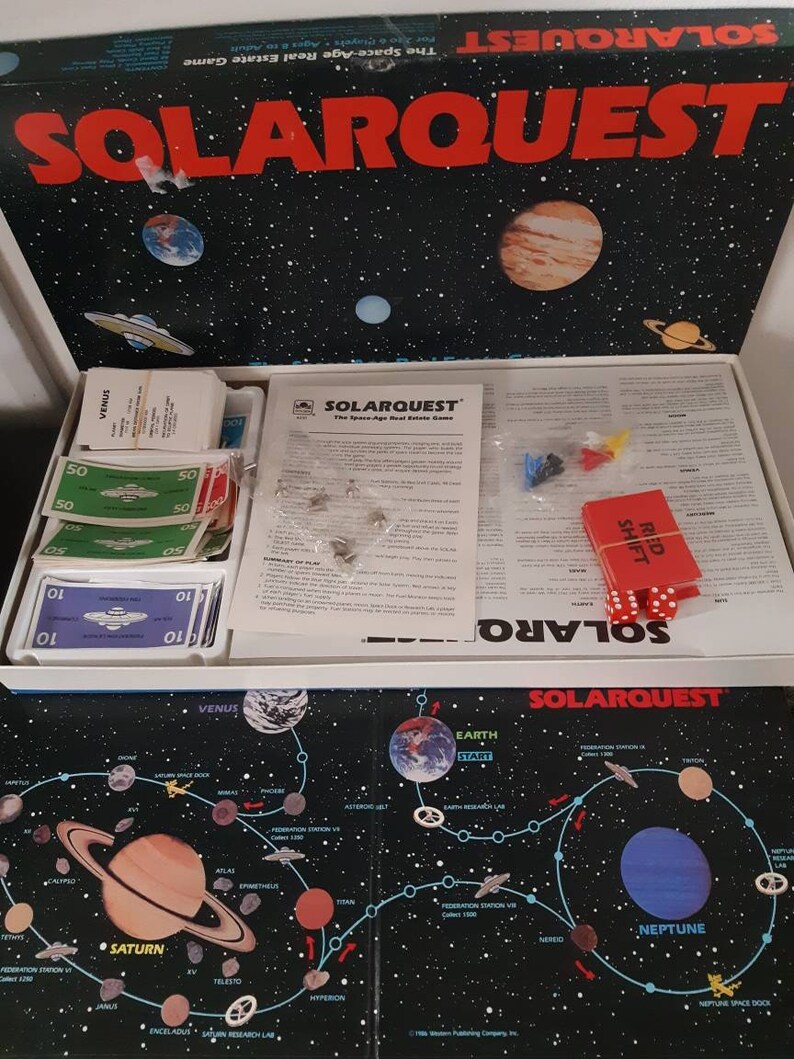 Solarquest Board Game 100 Complete Planets Solar System