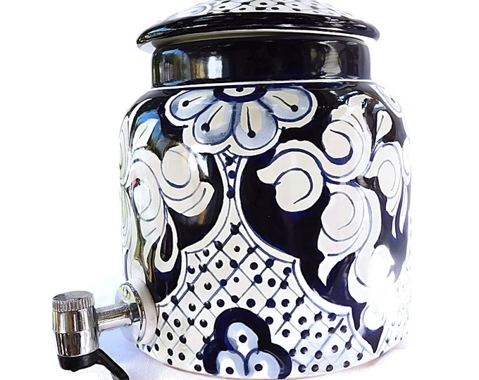 Talavera Mexican Pottery Water Crock Dispenser Hand Painted Etsy