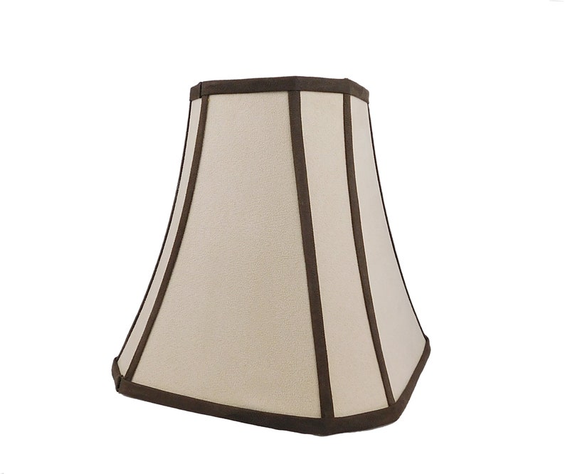 Square Bell Lamp Shade Camel Tan Faux Suede 11