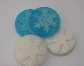 Christmas Stocking Filler Peppermint Soap, Frozen Snowflake with Peppermint No SLS, Perfect for Sensitive Skins, Glitter and Sparkle