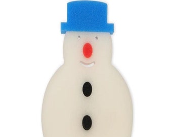 Snowman Soap Sponge, Infused with Snow Baby SLS Free Soap, Vegan Soap Snowman Sponge