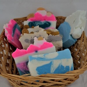 Get on your Soap Box! Handmade Soap Seconds, Various Fragrances, Violet, Fig, Rose, Mixed Soap Box, Oops Soap, Soap Ends