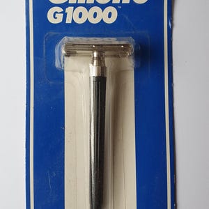 Pack Rasoir GILLETTE MONOBLOC + Lame Silver Platine G1000 - Vintage NOS - Neuf