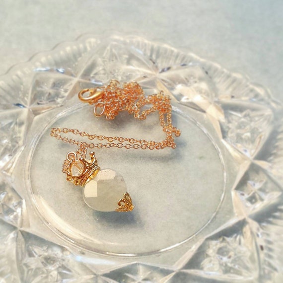 Aquamarine Crystal X Gold Sacred Heart Necklace Catholic Etsy