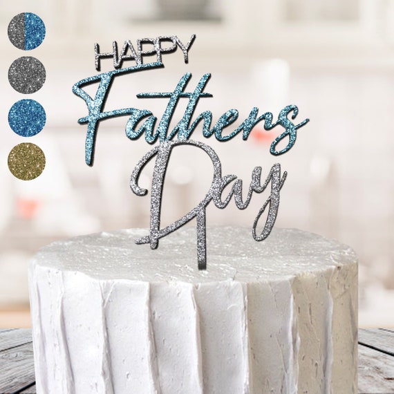 photo Cake Topper Beautiful Happy Birthday Papa Cake happy fathers day dad cake topper glitter mdf special occasion etsy