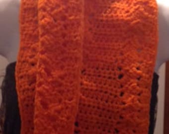 Light Orange Crochet Scarf