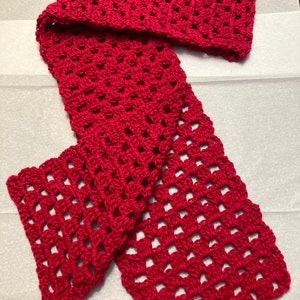 Fancy Red Crochet Scarf