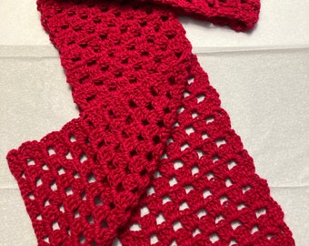 Red Crochet Scarf