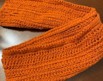 Burnt Orange Crochet Scarf