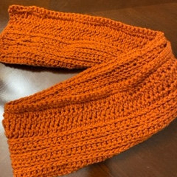 Burnt Orange Crochet Scarf