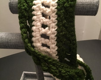 Green Crochet Infinity Scarf