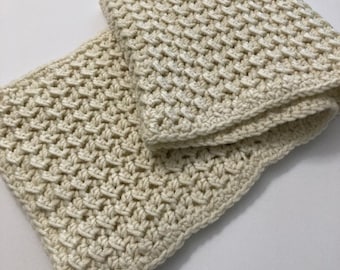 Off White Crochet Scarf