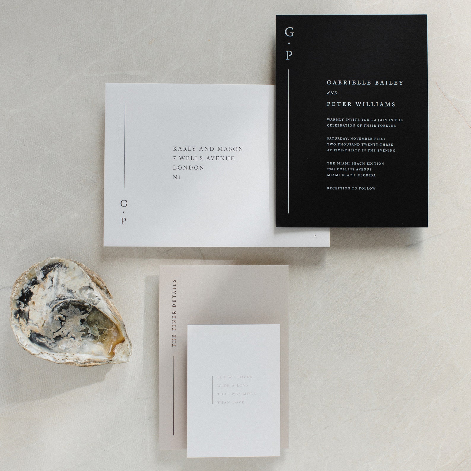 Bare Notes SAMPLE Wedding Invitation - Modern, Stylish, Minimal, Mocha ...