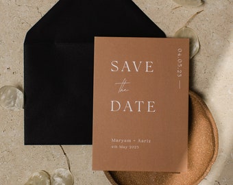 Be Our Guest Save The Date SAMPLE - Wedding, Modern, chic, Calligraphy, black and white, luxury, UK, America, Australia, stylish, trendy