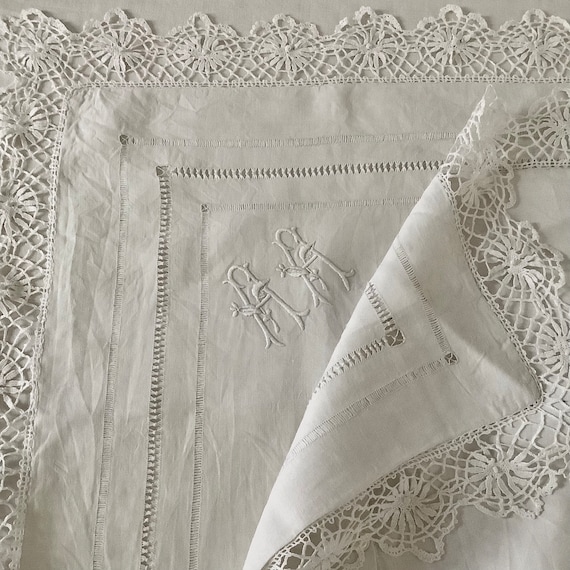 見事なアンティーク フレンチ ピローシャム ピュア リネン フィル