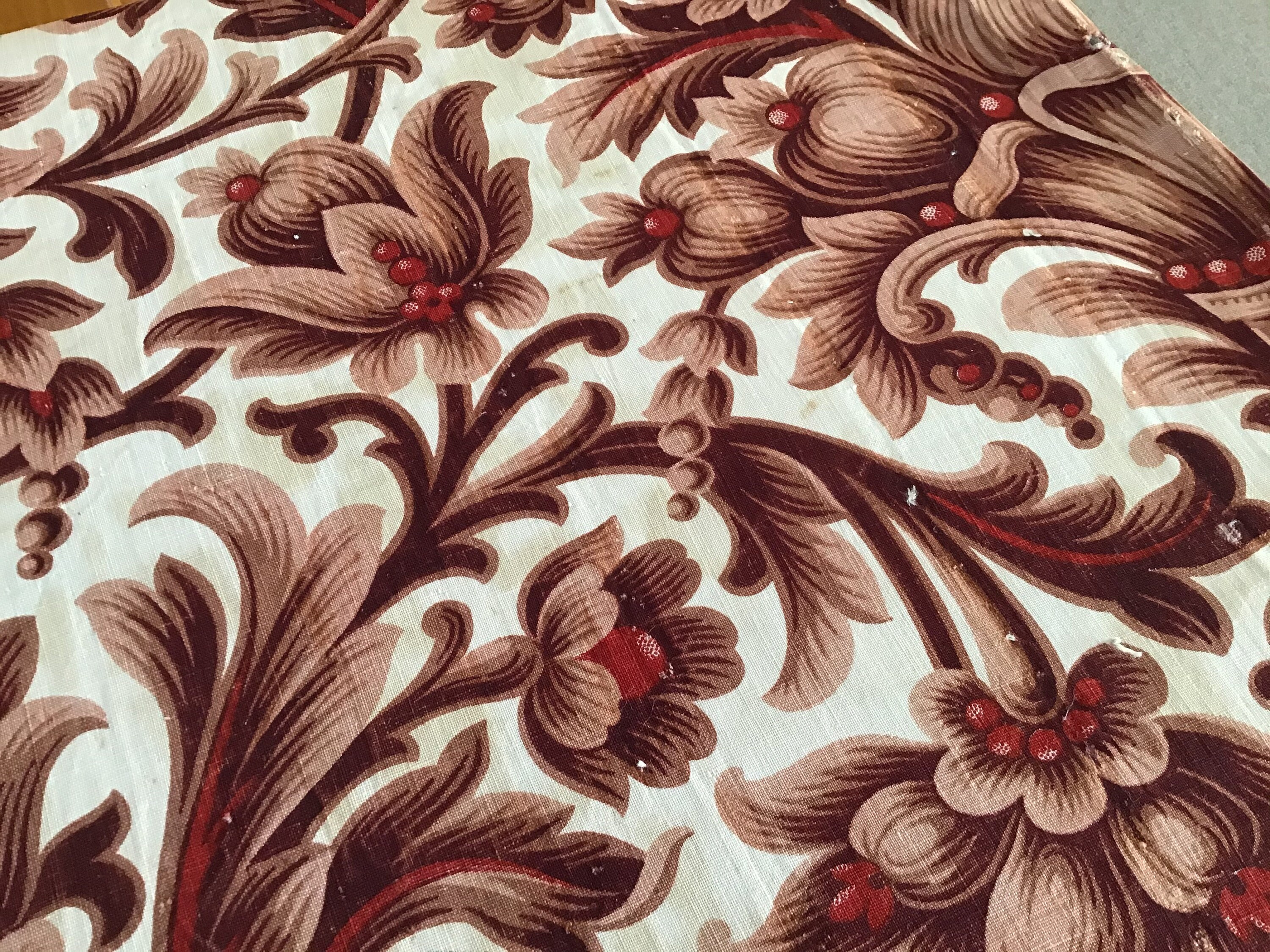 Antique 19th Century French Rococo Printed Cotton Fabric Etsy