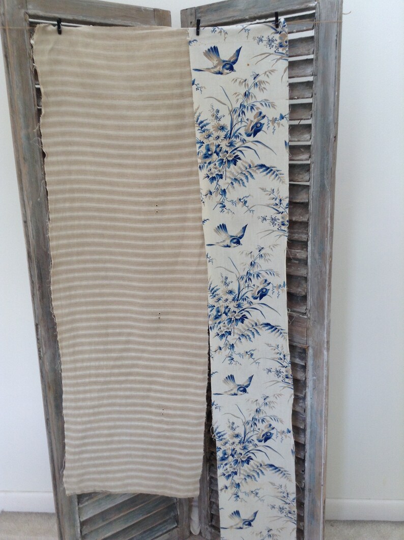 Antique Vintage French Fabric Coordinates bundles project Ticking Floral Vichy