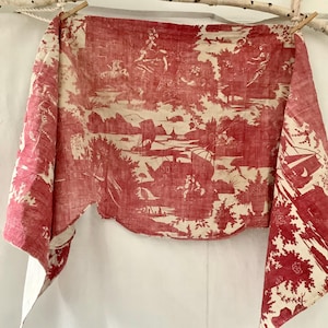 Antiker französischer Toile de Nantes Pelmet L&#39;Art d&#39;Aimer des 18.Jahrhunderts