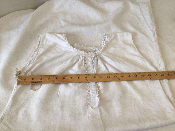 Lovely antique  French linen  night dressing gown… - image 7