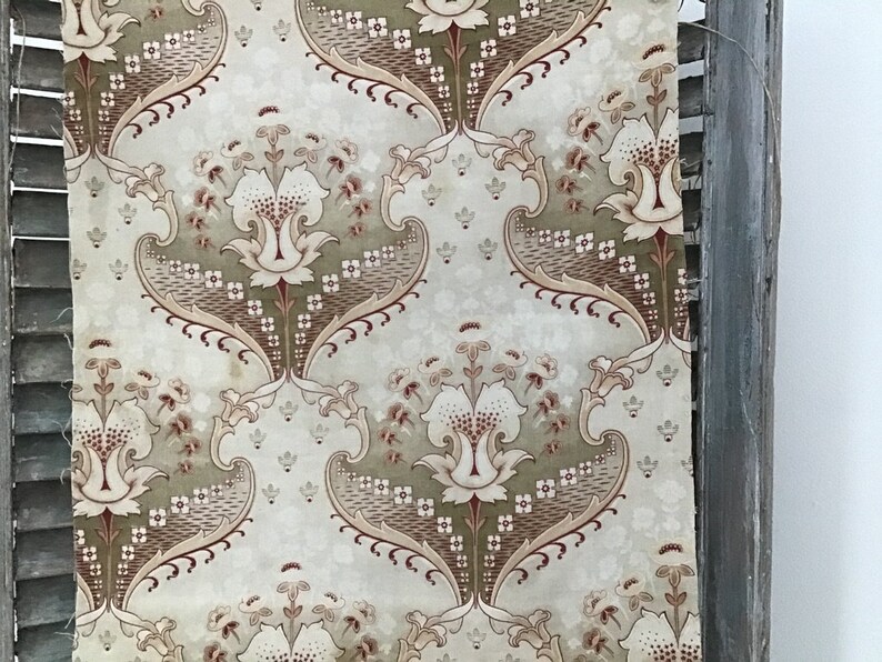 Antique Vintage French Fabrics Coordinated Bundle For Projects Art Nouveau Ticking