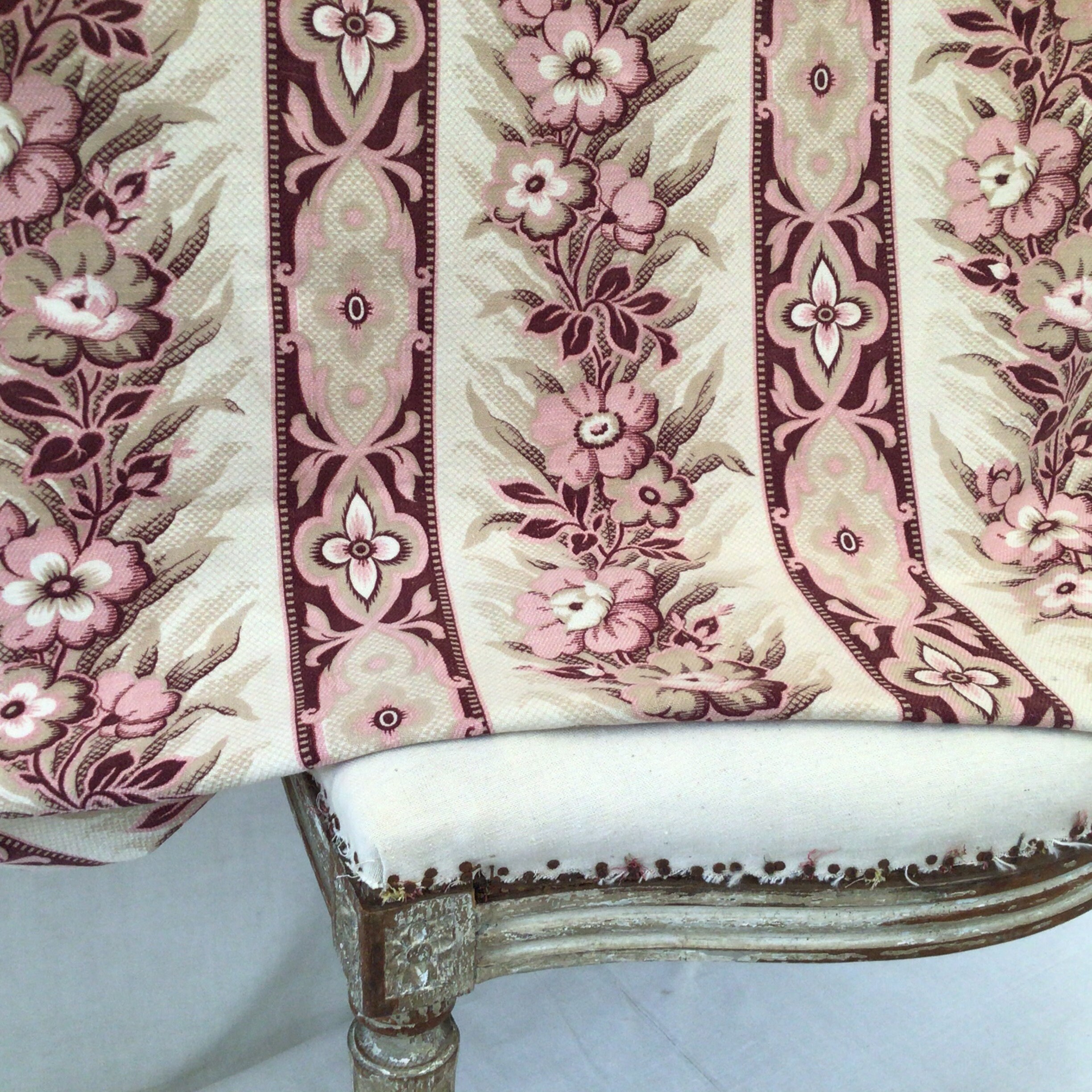 Antique Vintage French Floral Fabric Printed Cotton Upholstery Etsy