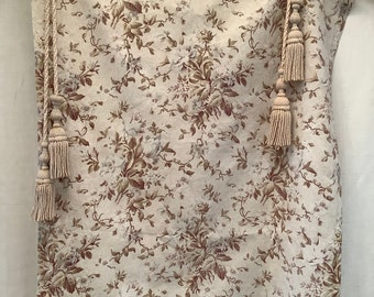 Lovely Antique French Floral Printed Cotton Softly Faded Fabric Shabby Chic