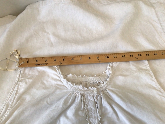 Lovely antique  French linen  night dressing gown… - image 8