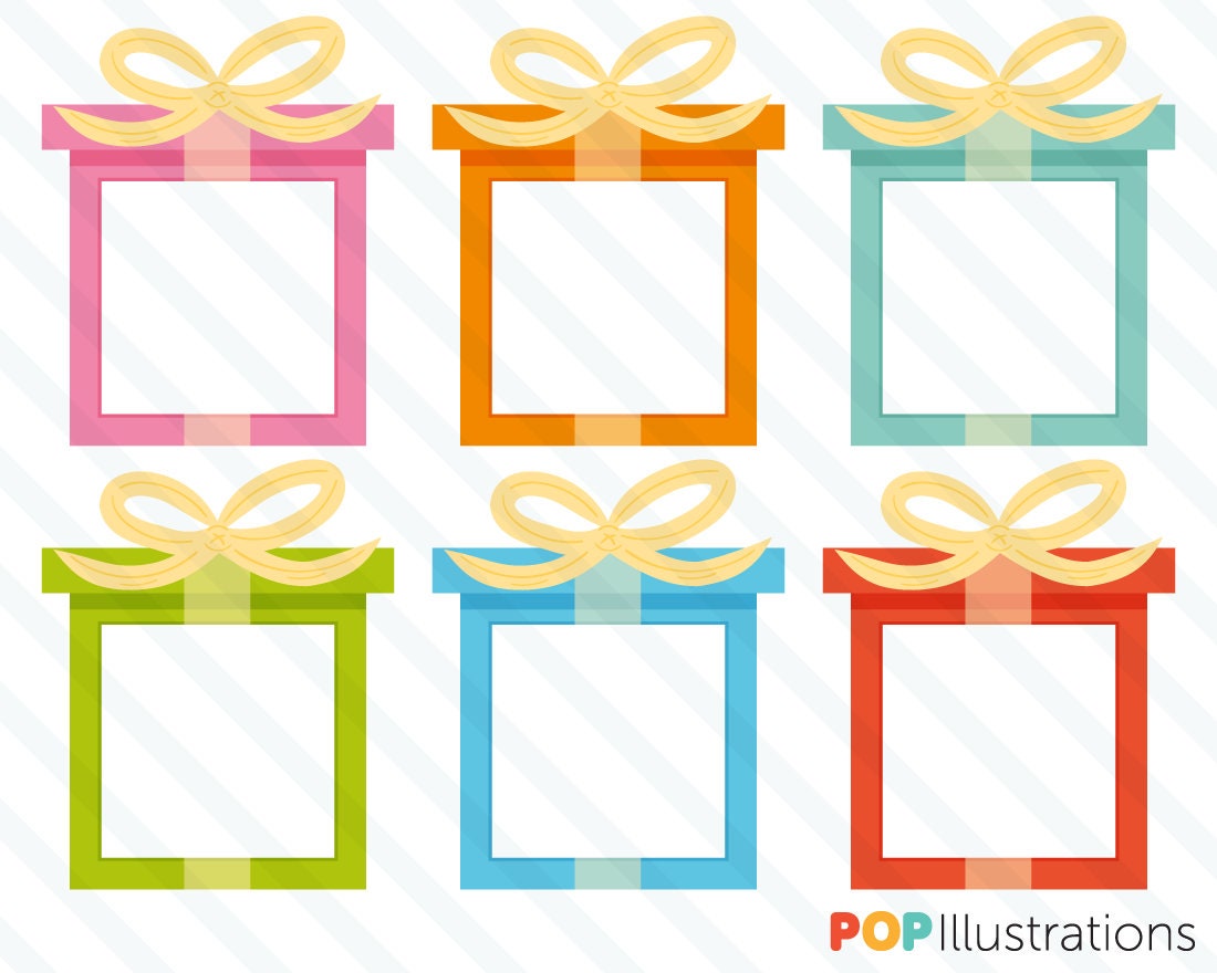 Gift Box Picture Frame Clipart for Small Commercial Use Etsy