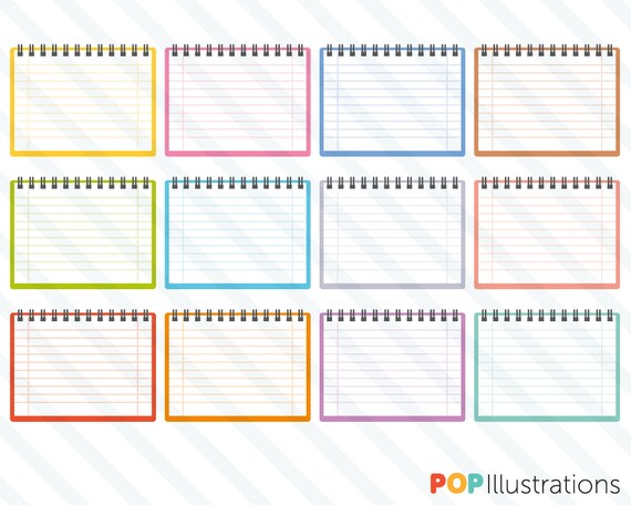 lined notepad clipart for small commercial use 0020 etsy