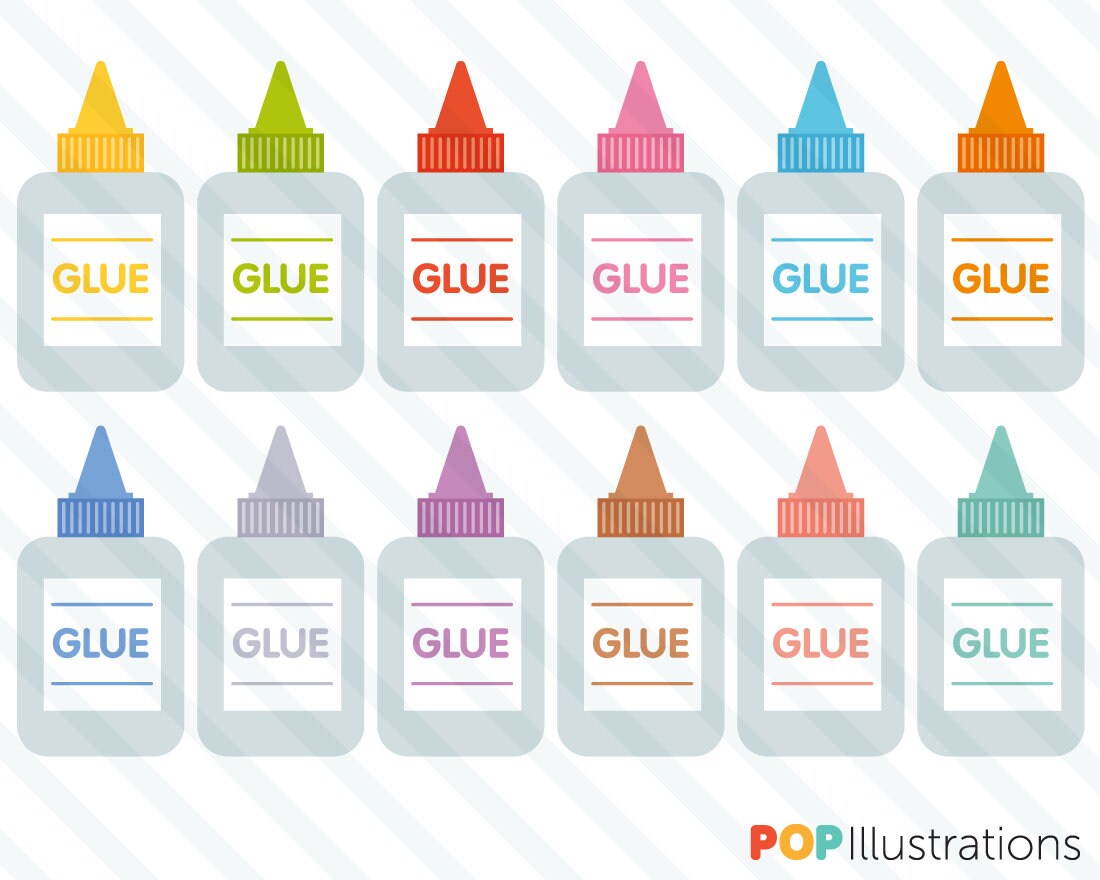 School Glue Clipart for Small Commercial Use 0045 Etsy