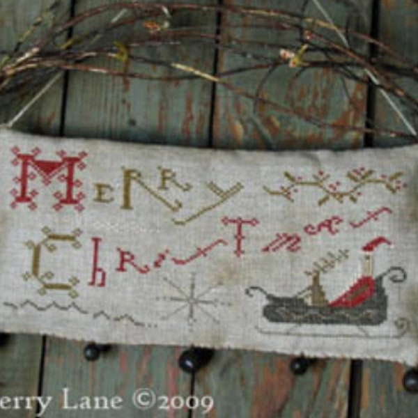 Merry Christmas Hanging Sampler by Pineberry Lane