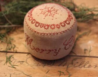 Merry Christmas Pinkeep Drum by Stacy Nash Primitives