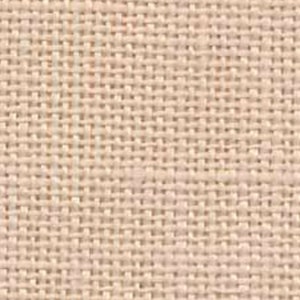 May include: Close-up of a beige woven fabric with a textured appearance. The weave pattern is visible, creating a grid-like design. The fabric has a neutral color, suitable for various craft projects or home decor.