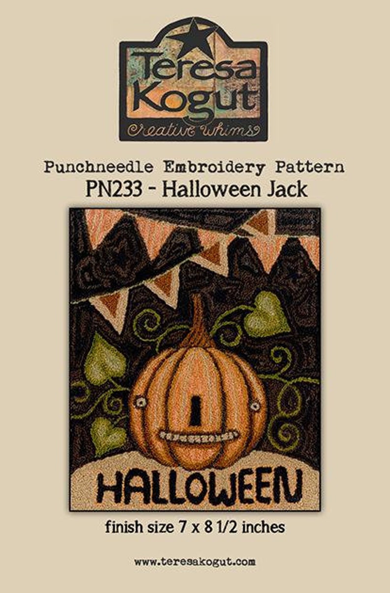Halloween Jack Punch Needle by Teresa Kogut