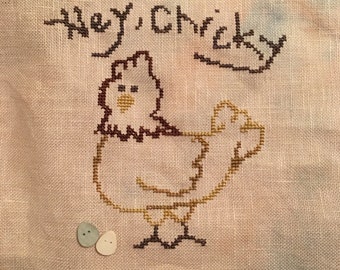 Hey Chicky Digital by Jen's Stitching Niche (Digital Download of chart)