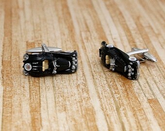 ON SALE Classic car cufflinks luxury vintage black convertible Oldsmobile