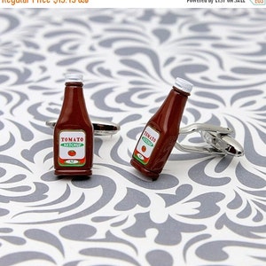 ON SALE Ketchup Condiment Cufflinks Burger image 2