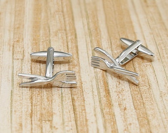 Knife And Fork Cutlery Cufflinks Chef Foodie Cook Restaurant Food Gift