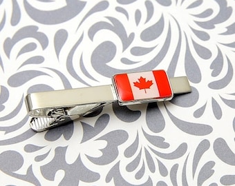 Toronto City Canada Flag Gold-tone Tie Clip Engraved Personalised 