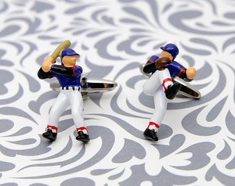 ON SALE Baseball Cufflinks Player Pitcher Hitter Sports