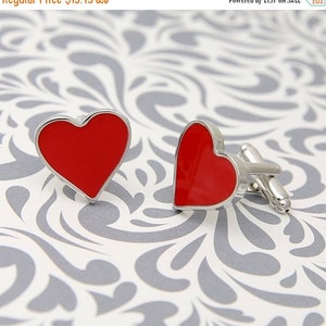 ON SALE Heart Valentines Love Cufflinks