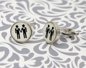 EN VENTE Mariage Gay Mariage Boutons de Manchette Fair Se tenant la Main