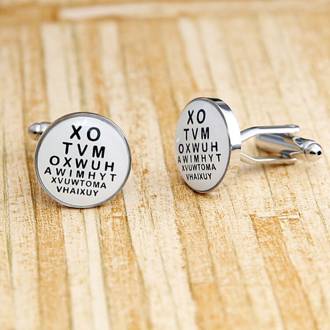 Optometrist Snellen Cufflinks Chart Eye Care Specialists Check Etsy