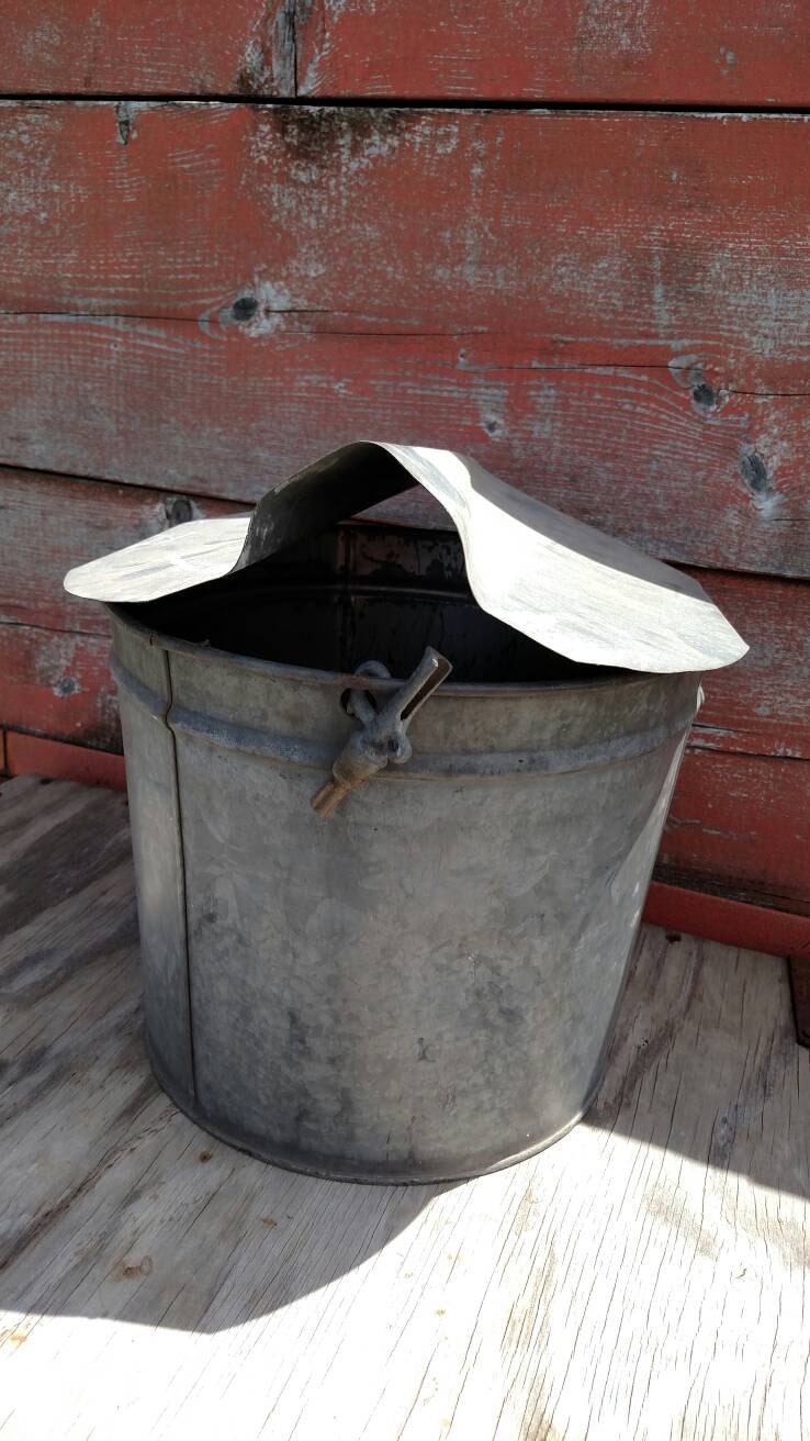 Vintage sap bucket galvanized sap bucket galvanized planter Etsy