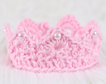 Baby Prinzessin Krone, Krone Foto Prop, Ideen, Baby Stirnband, Neugeborene Baby Krone, Baby-Dusche-Geschenk, Prinz Krone, Häkelkrone