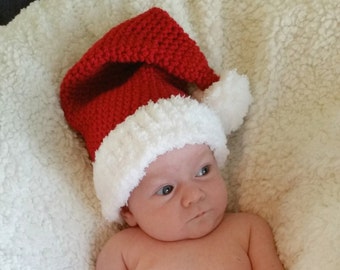 Newborn Santa hat, Baby Santa Hat and Diaper Cover, Baby Santa Suit, Christmas Photo Prop, Photo Props for Twins, Baby's 1st Christmas