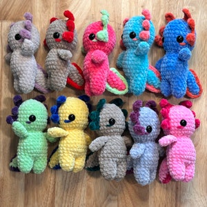 Axolotl Plush Toy Baby's Pink Crochet Water Dragon Toddler's Cute ...