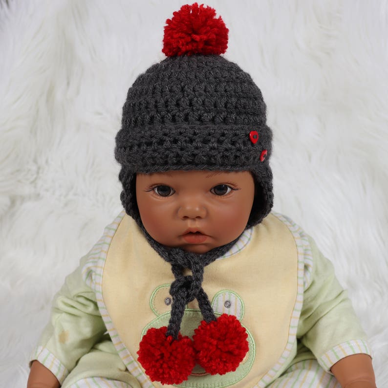 Baby Earflap Hat Boy Valentine Hat 1st Valentines Day Etsy