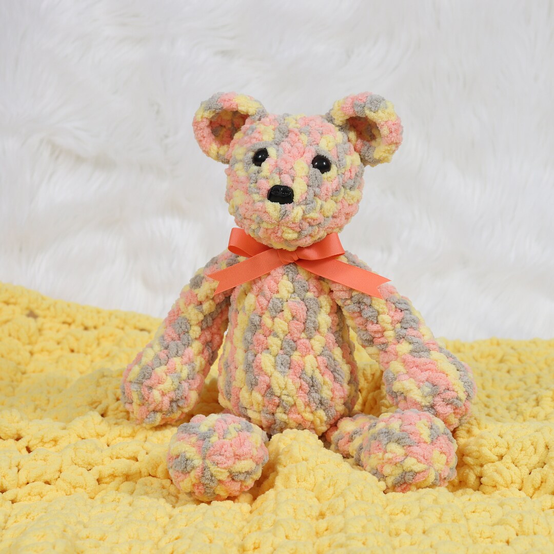 Yellow Baby Blanket, Teddy Bear and Blanket Set, Neutral Baby Shower